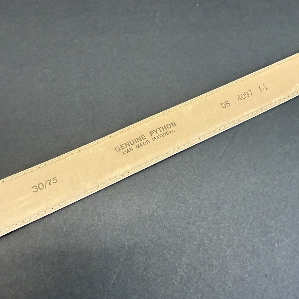 Vintage Genuine Python Belt Solid Brass Buckle Re… - image 6
